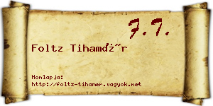 Foltz Tihamér névjegykártya